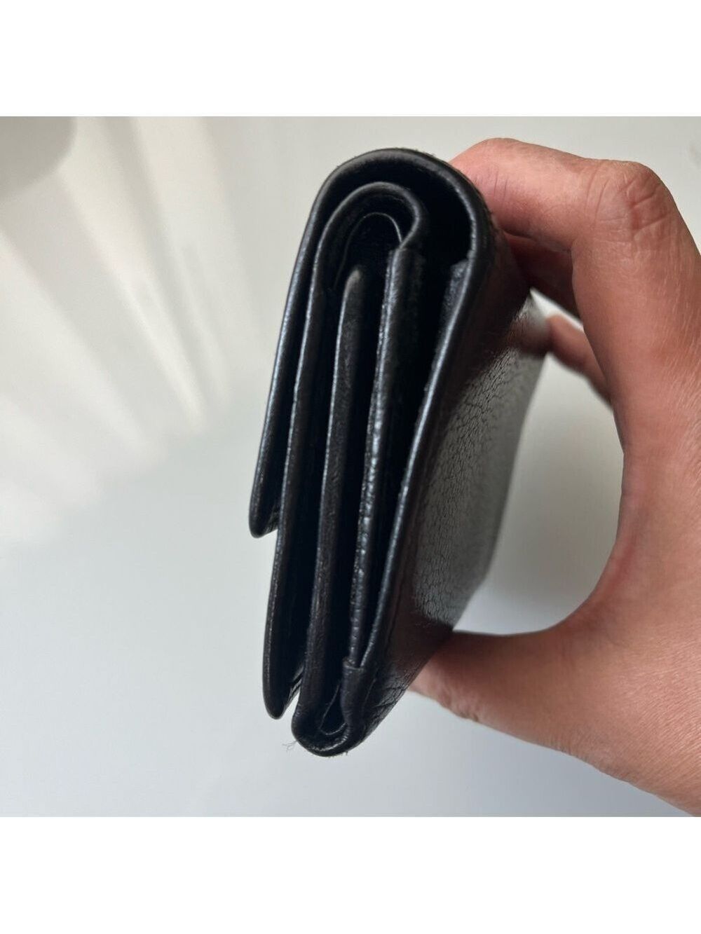 MCM SMALL BLACK LEATHER TRIFOLD WALLET - Picture 3 of 11